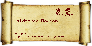 Maldacker Rodion névjegykártya